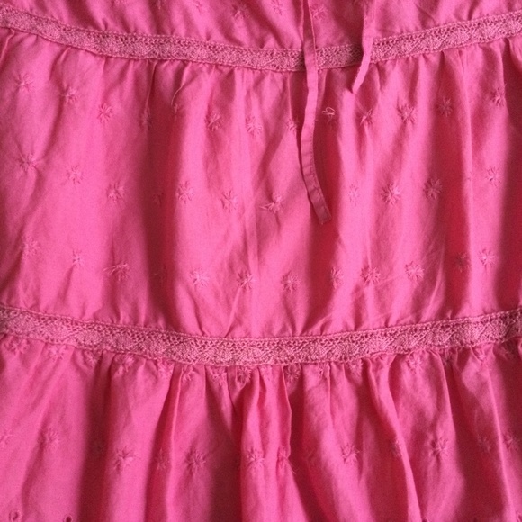 GAP Y2K Tiered Eyelet Embroidered Peasant Skirt Pink - Sz Medium - Picture 8 of 13